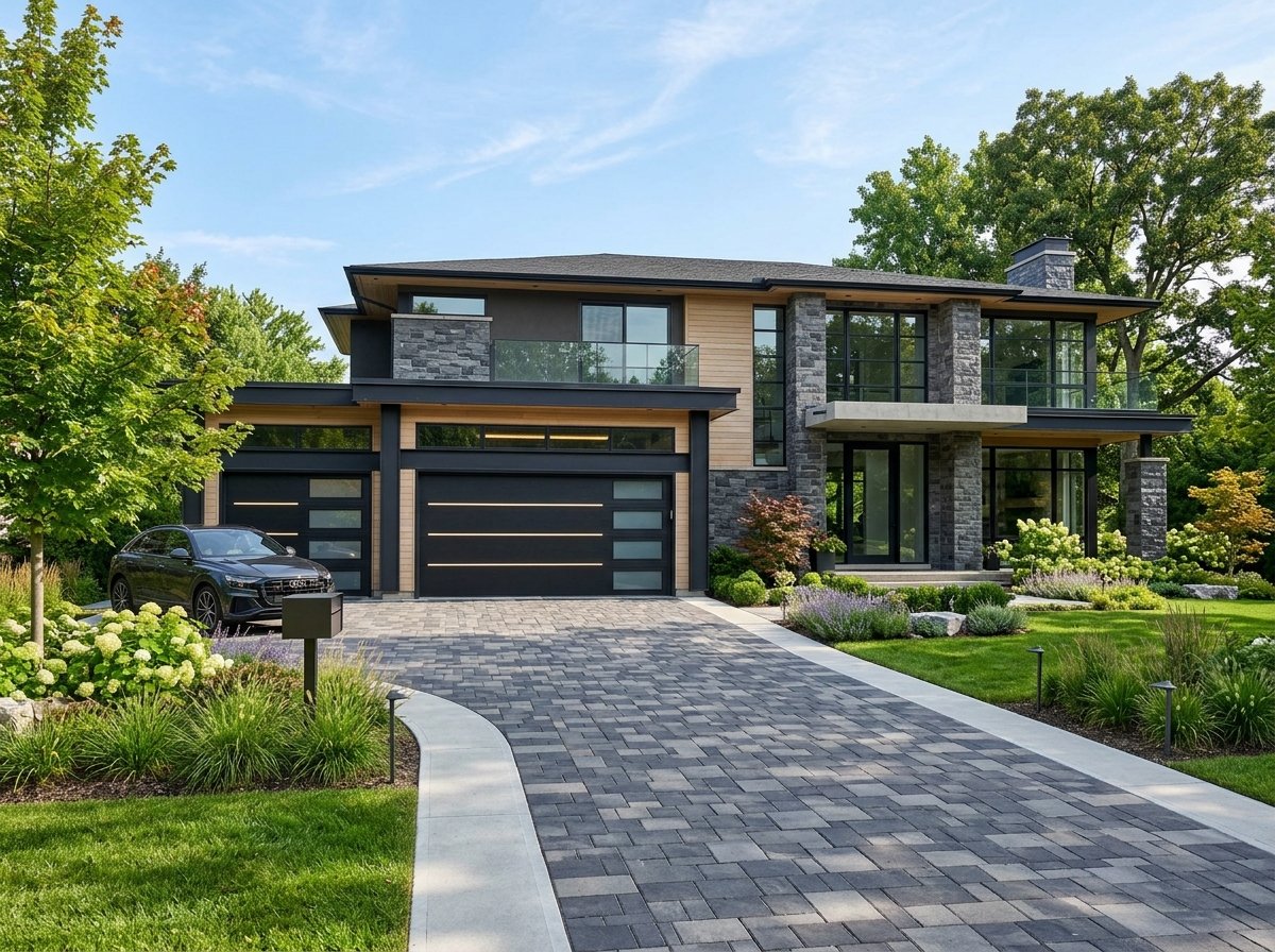 Modern luxury Dallas home with Trinity Line garage door